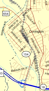 VA 154 (2009 VDOT on-line map)