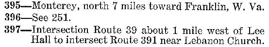 VA 396 (1926 Route Log)
