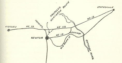 N.C. 10 and proposed routes, 1920s