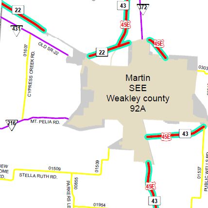 2019 Weakley County Functional Classification