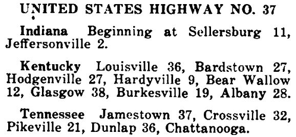 Nov 1934 AASHO route log