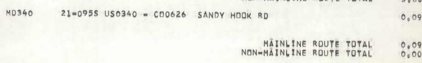 1971 MD Route Log