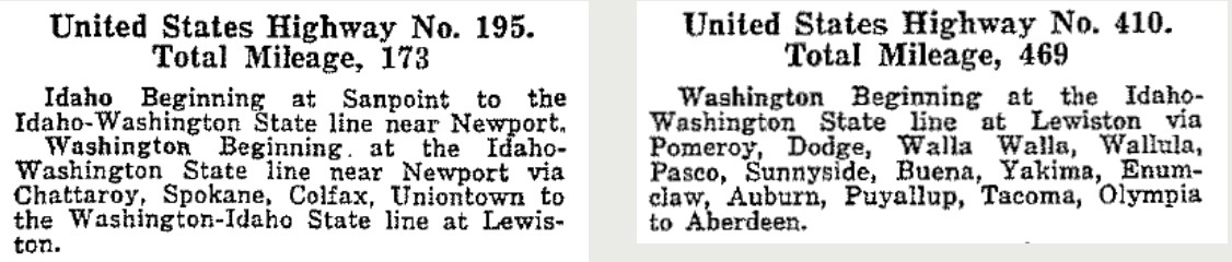 1927 AASHO list